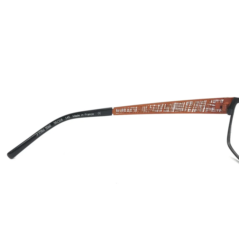 J.F. Rey Eyeglasses Frames JF2586 0060 Matte Black Orange Woven 55-18-145